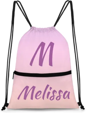 Personalized Drawstring Backpack With Your Name Logo Picture Custom Cheer bag Dance Sports Gym for Girls Waterproof Competition Bag