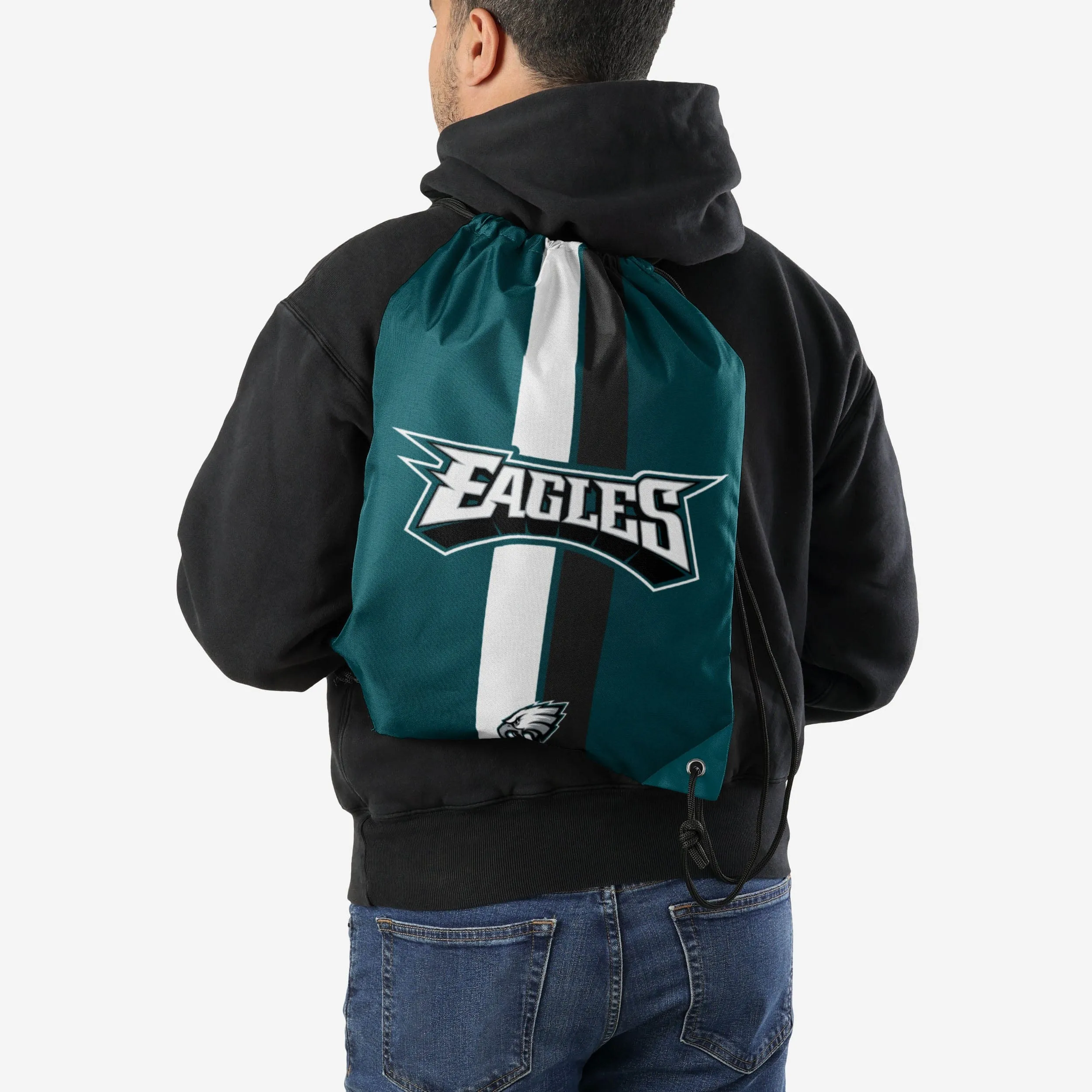 Philadelphia Eagles Team Stripe Wordmark Drawstring Backpack