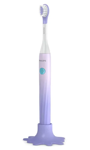 Philips Sonicare, Battery Toothbrush, for Kids Age 3 , with SmarTimer and QuadPacer for Thorough Clean, Lightweight and Colorful Handle, Quick Start Guide, Purple, Model HY1130/01