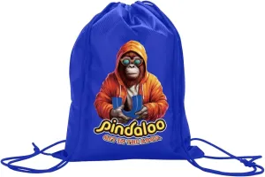 pindaloo cool Drawstring Backpack Bag - Blue 2 different sides logo.