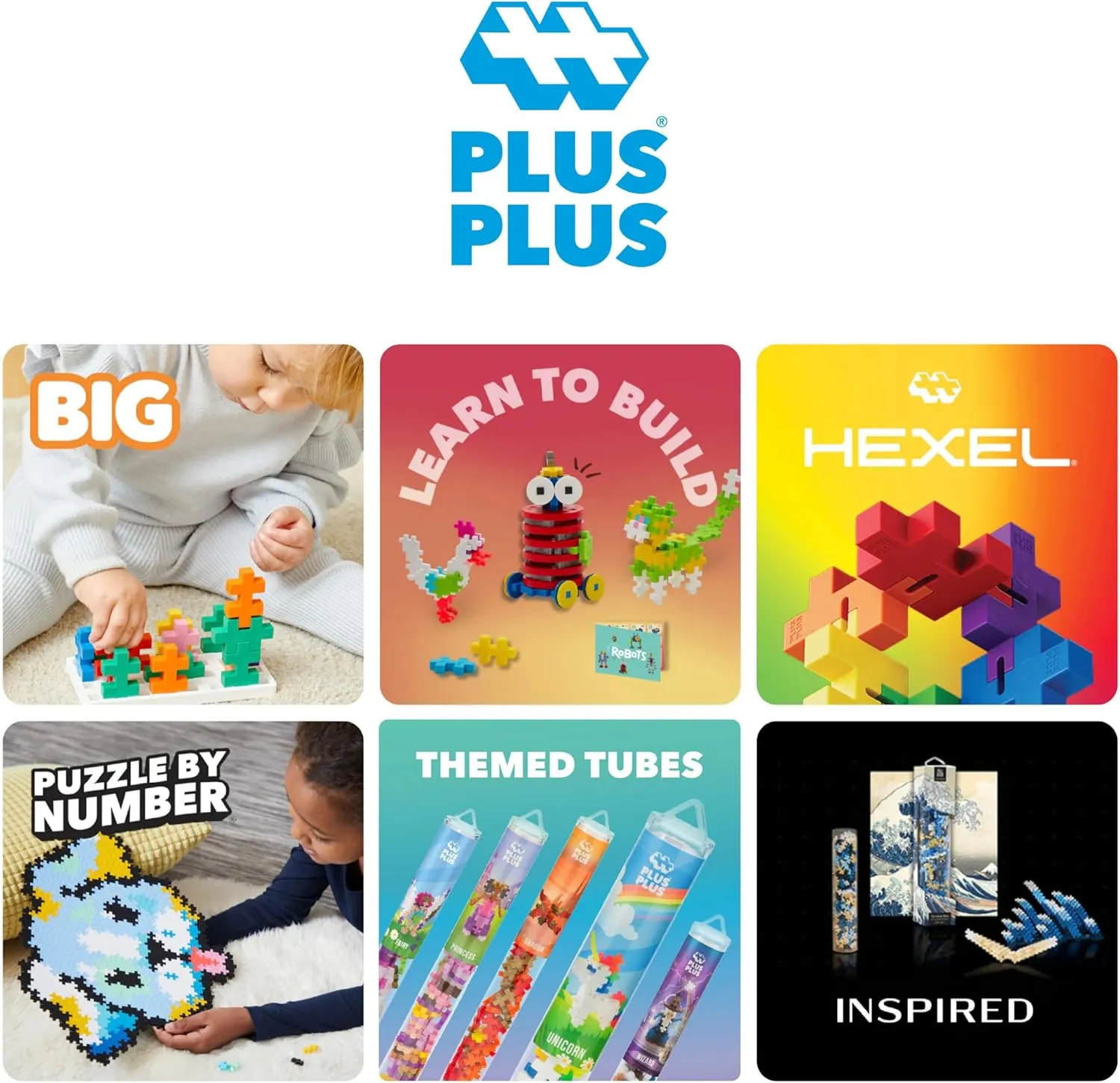 PLUS PLUS 240 Piece Interlocking Building Blocks for Kids, Open Ended Connecting Toys, STEM Bin Classroom Mini Manipulatives - Basic Mix Play Tube