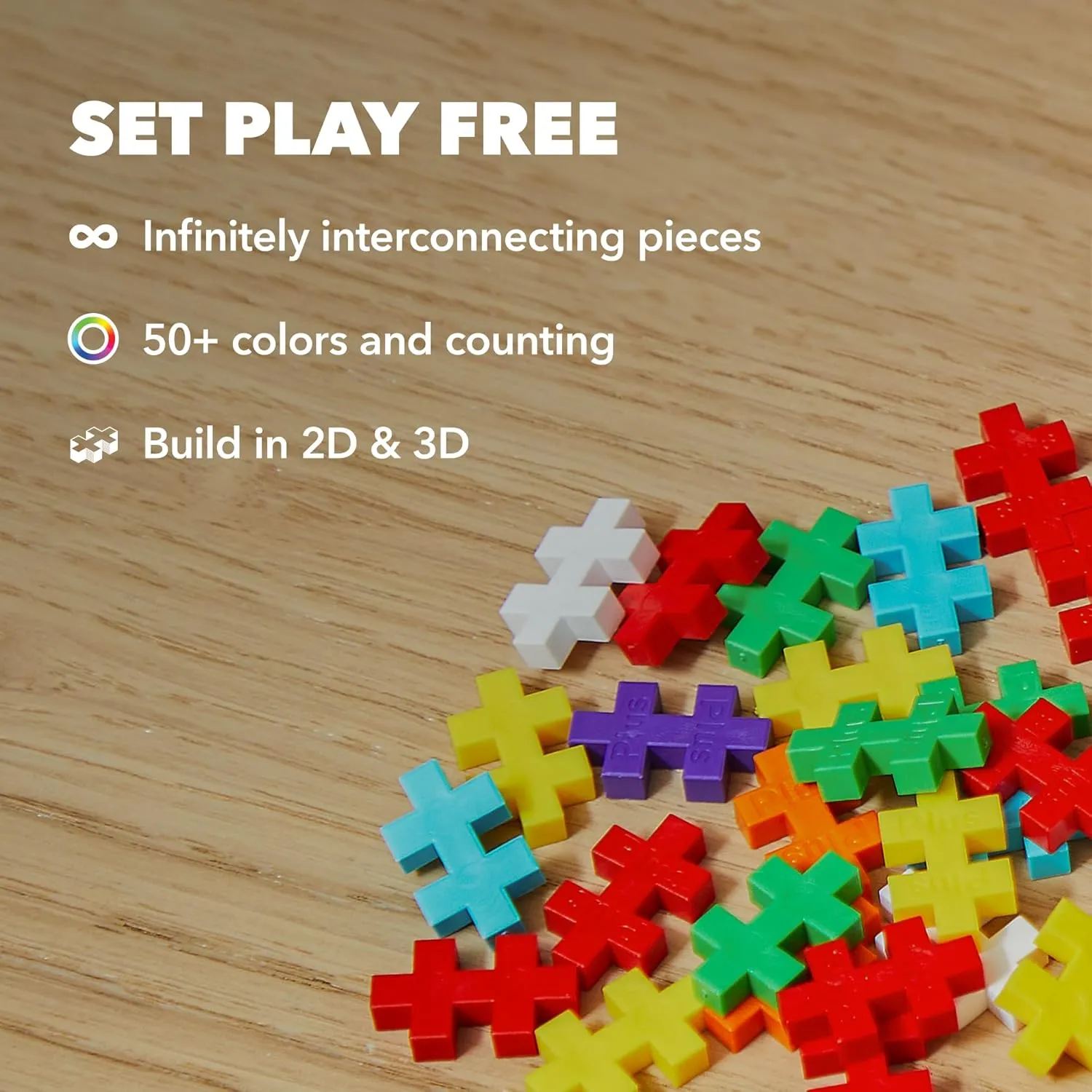 PLUS PLUS 240 Piece Interlocking Building Blocks for Kids, Open Ended Connecting Toys, STEM Bin Mini Manipulatives - Basic Mix Play Tube & Baseplate