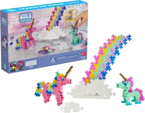 PLUS PLUS Learn to Build Set, Interlocking Mini Building Blocks, 3D Puzzle Construction Stem Toy for Kids - Unicorns, 275 Pieces
