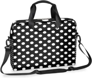 Polka Dot Classic 16 Inch Laptop Bag Case 15 15.6 Computer Shoulder Messenger Bag Waterproof Decorative Laptop Carrying Case with Adjustable Shoulder Strap for Men, Women