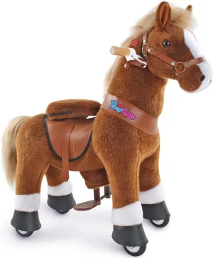 PonyCycle Ride on Horse Pony Ride on Toys for Boys Classic Model U (with Brake/ 30" Height/Size 3 Rocking Horse for Age 3-4) Riding Horse with Wheels Mechanical Walking Animal Plush Gifts Ux324