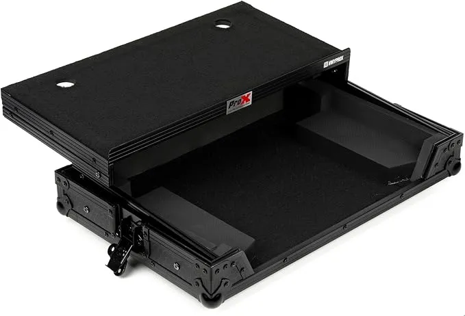 ProX Flight Case for Pioneer DDJ-REV1 Digital Controller with Sliding Laptop Shelf - High-Density Protective Foam for Interior Support - Protective Finish on Laminated Plywood - X-DDJREV1 LTBL