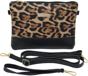 PU Leopard Purse Cluth Bag for Women, Small Cheetah Print Evening Clutch Wristlet Purse