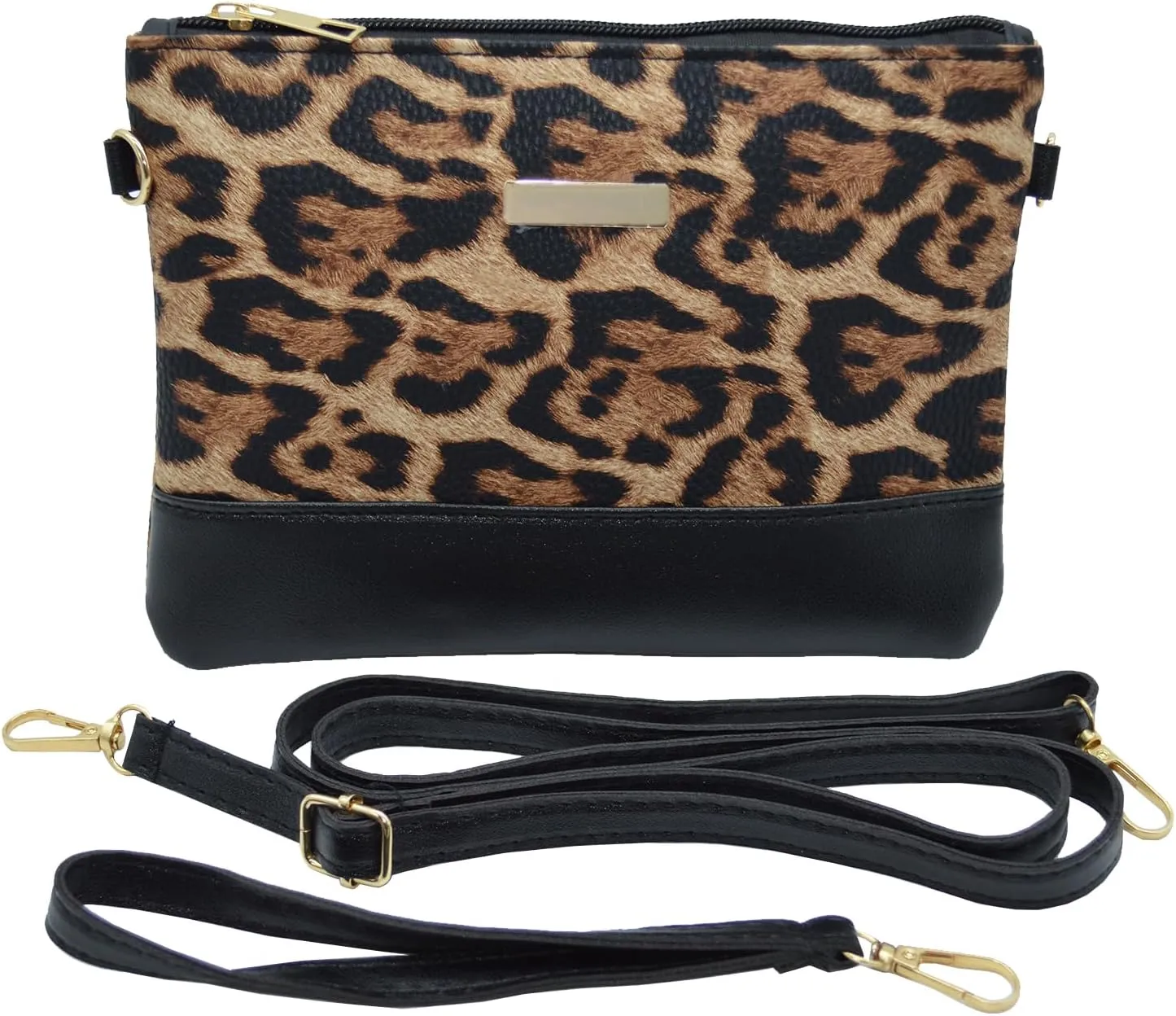 PU Leopard Purse Cluth Bag for Women, Small Cheetah Print Evening Clutch Wristlet Purse