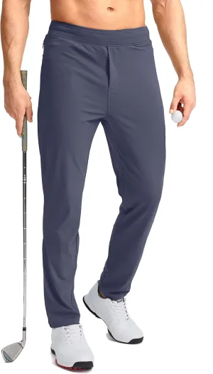 Pudolla Men's Golf Pants Stretch Sweatpants with Zipper Pockets Slim Fit Work Casual Joggers Pants for Men