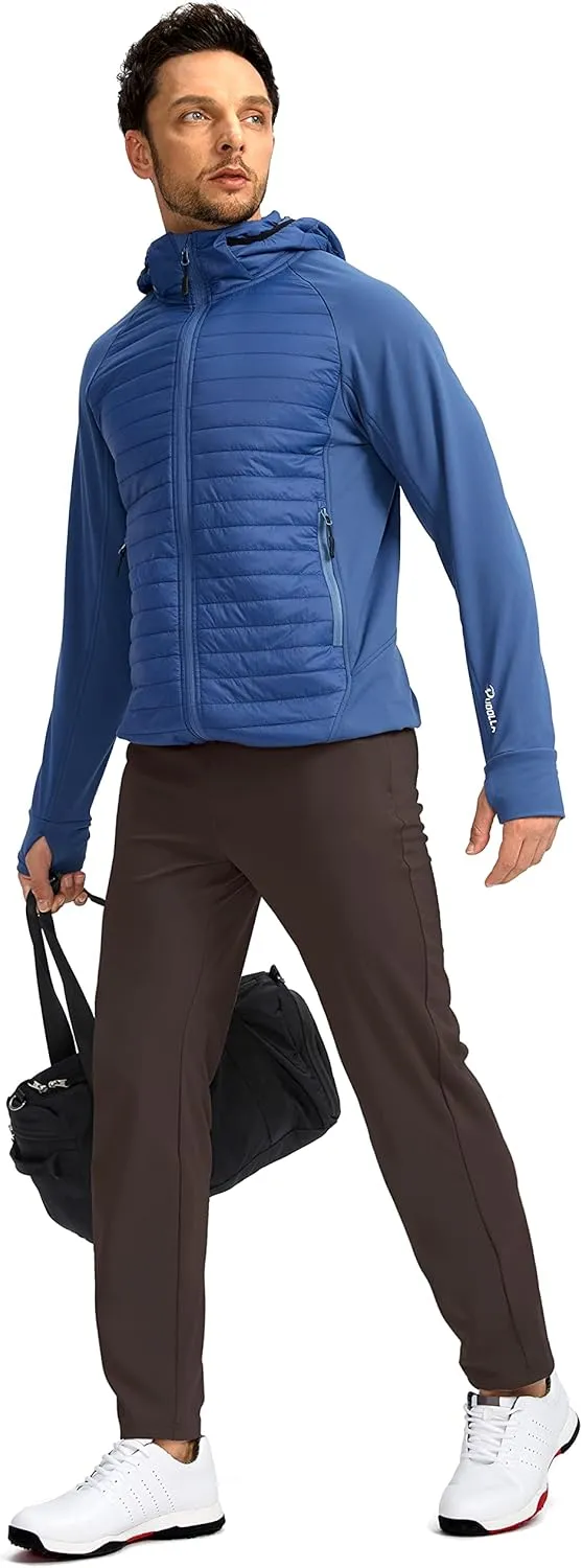Pudolla Men's Golf Pants Stretch Sweatpants with Zipper Pockets Slim Fit Work Casual Joggers Pants for Men