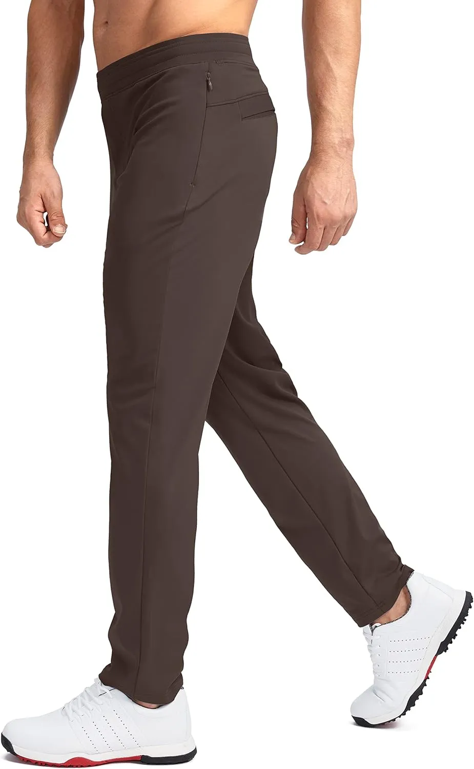 Pudolla Men's Golf Pants Stretch Sweatpants with Zipper Pockets Slim Fit Work Casual Joggers Pants for Men