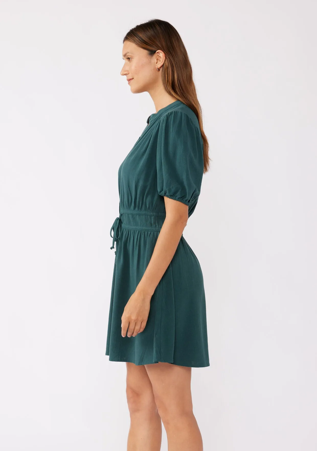 Puff Sleeve Button Down Mini Dress