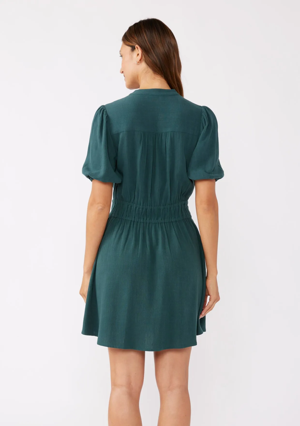 Puff Sleeve Button Down Mini Dress