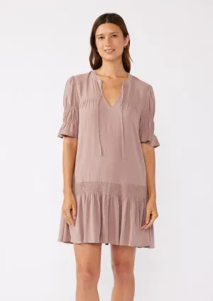 Puff Sleeve Tie Mini Dress
