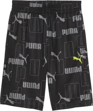 PUMA Boys' Essential Athletic Shorts, Logo & Printed Designs, Elastic Waistband
