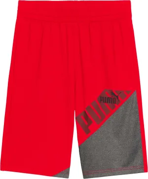 PUMA Boys' Essential Athletic Shorts, Logo & Printed Designs, Elastic Waistband