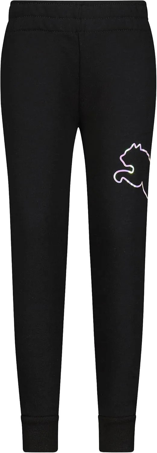 PUMA Girls' Core Logo Jogger, Fleece Lined, Elastic Waistband, Pull on Pant