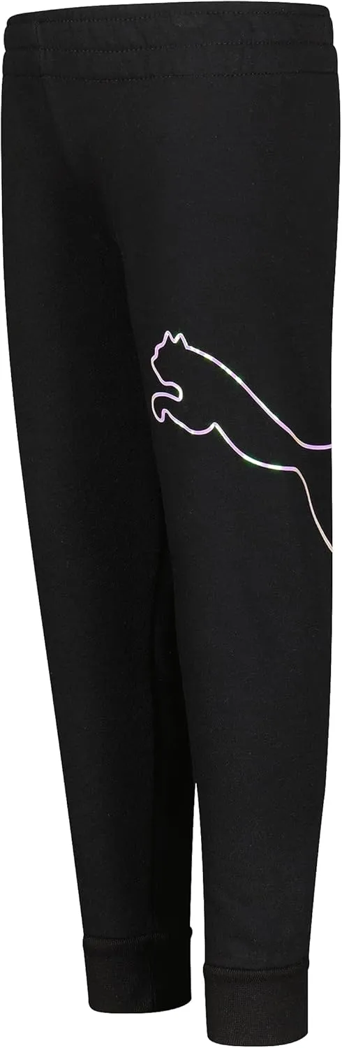 PUMA Girls' Core Logo Jogger, Fleece Lined, Elastic Waistband, Pull on Pant