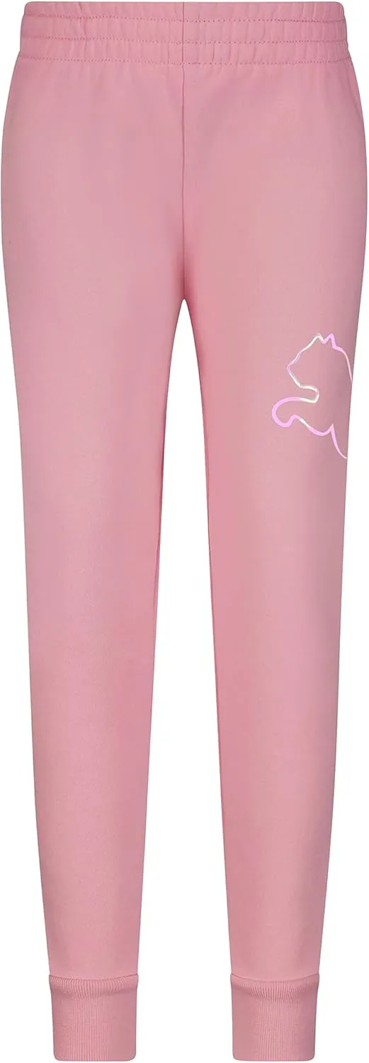 PUMA Girls' Core Logo Jogger, Fleece Lined, Elastic Waistband, Pull on Pant