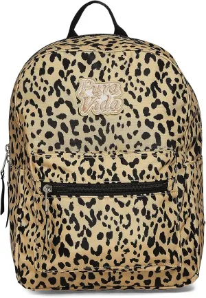 Pura Vida Leopard Mini Daypack Backpack Travel Bag - 400D Polyester, Brand Patch - 12 Liters