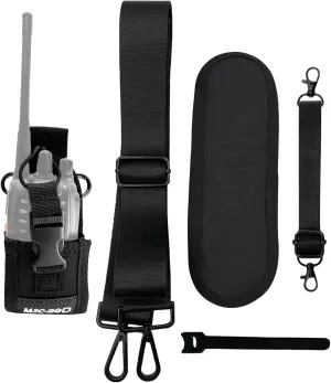 Radio Strap Holster Wide Soft Shoulder Pad Adjustable Length None-Sway Wist Strap Durable Walkie Holder for Firefighter Interphone Compatible with Various of Walkies
