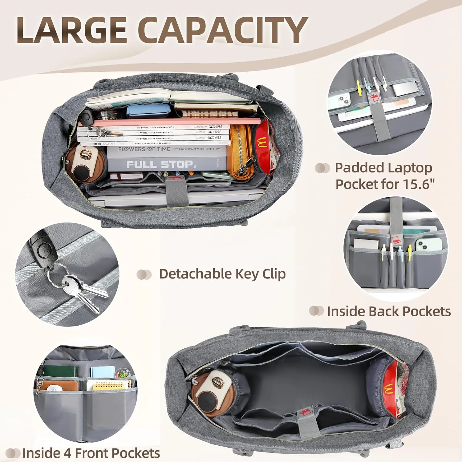 RAINSMORE Laptop Bag for Women 15.6 Inch Work Teacher Tote Nurse Bag Professional Laptop Tote Computer Messenger Shoulder Bags Large Handbag Business Office Work Briefcase