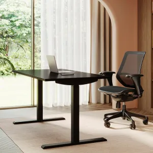 Realspace® Magellan 60"W Pneumatic Height-Adjustable Standing Desk, Espresso
