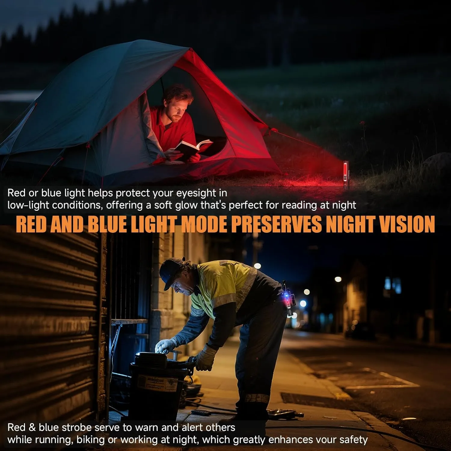 Rechargeable Tactical Flashlights High Lumens - Super Bright Small Powerful LED Magnetic USB C Flashlight, 8 Modes, Dual Button Waterproof Pocket Flash Light for Emergency, Car (2, Black)