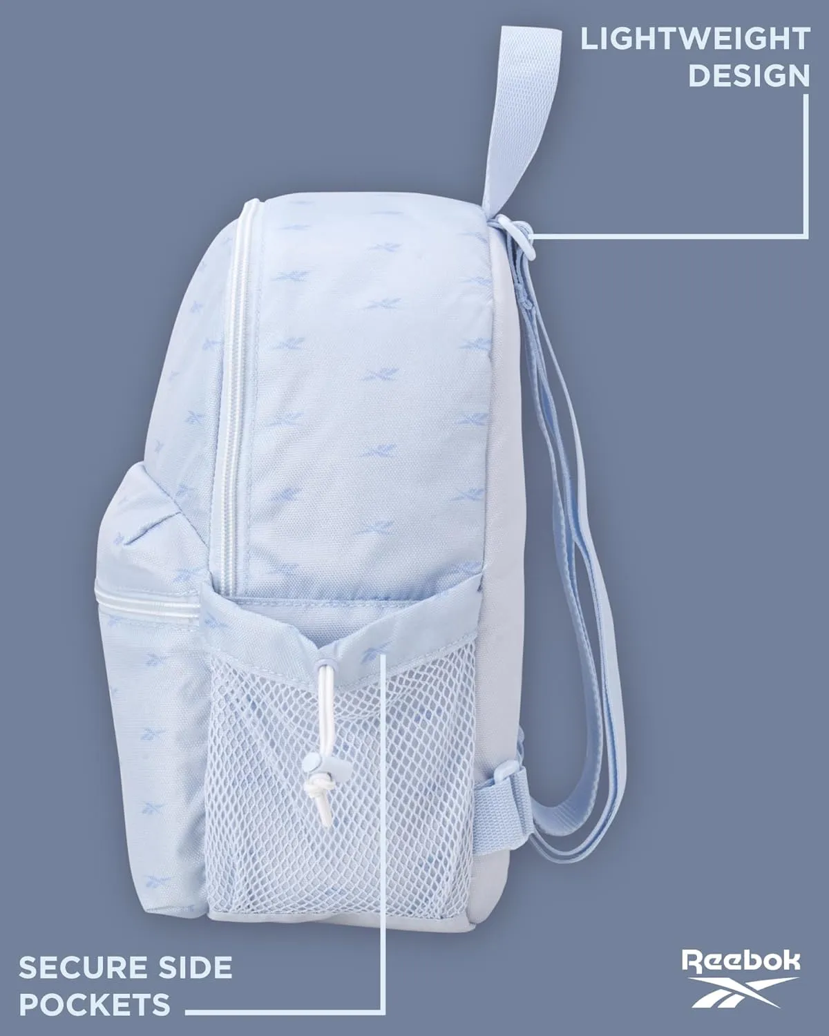 Reebok Women's Backpack - Lightweight Mini Essential Backpack - Small Casual Travel Bag for Women, Blue Serena