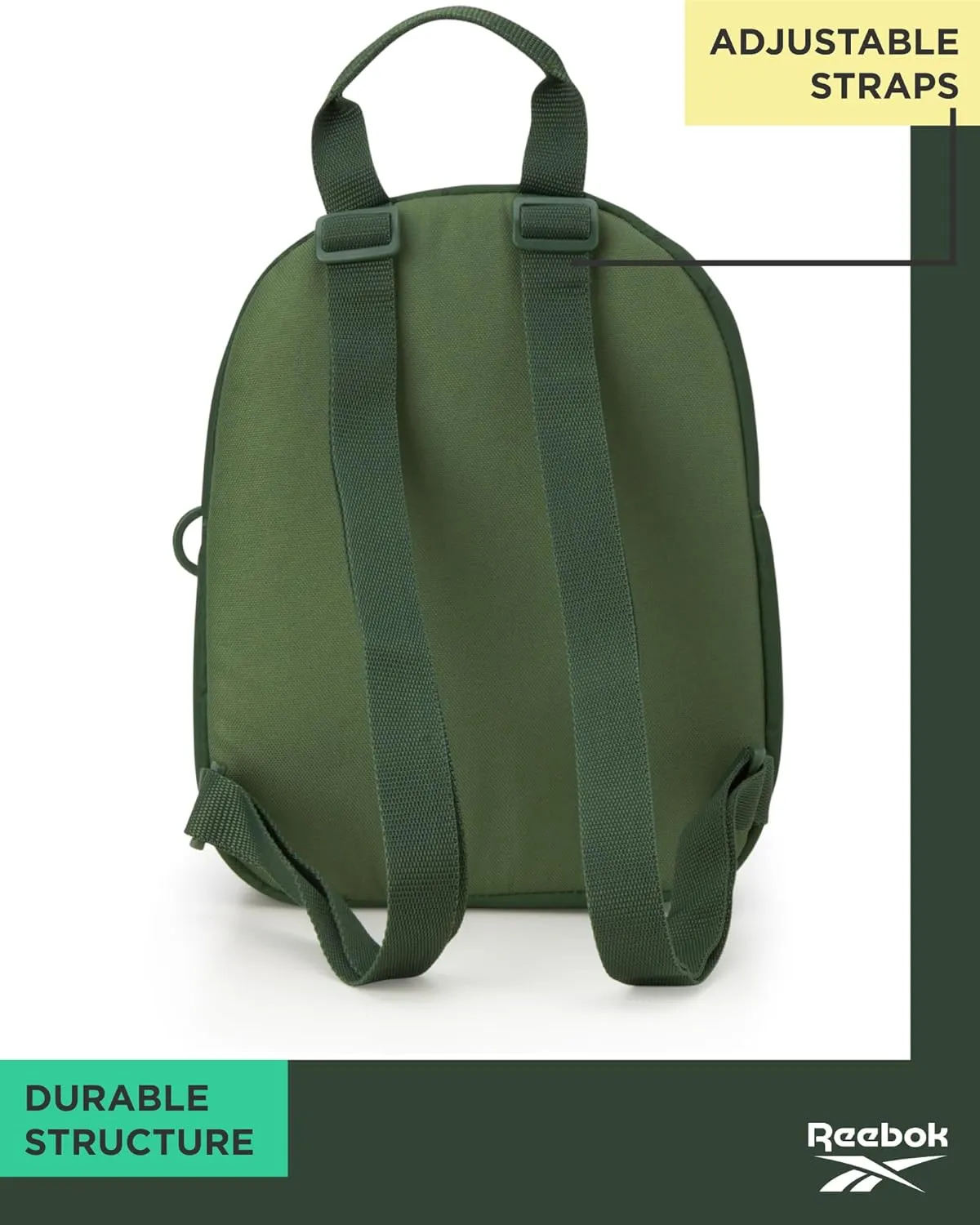 Reebok Women's Backpack - Lightweight Mini Essential Backpack - Small Casual Travel Bag for Women, Green Reagan