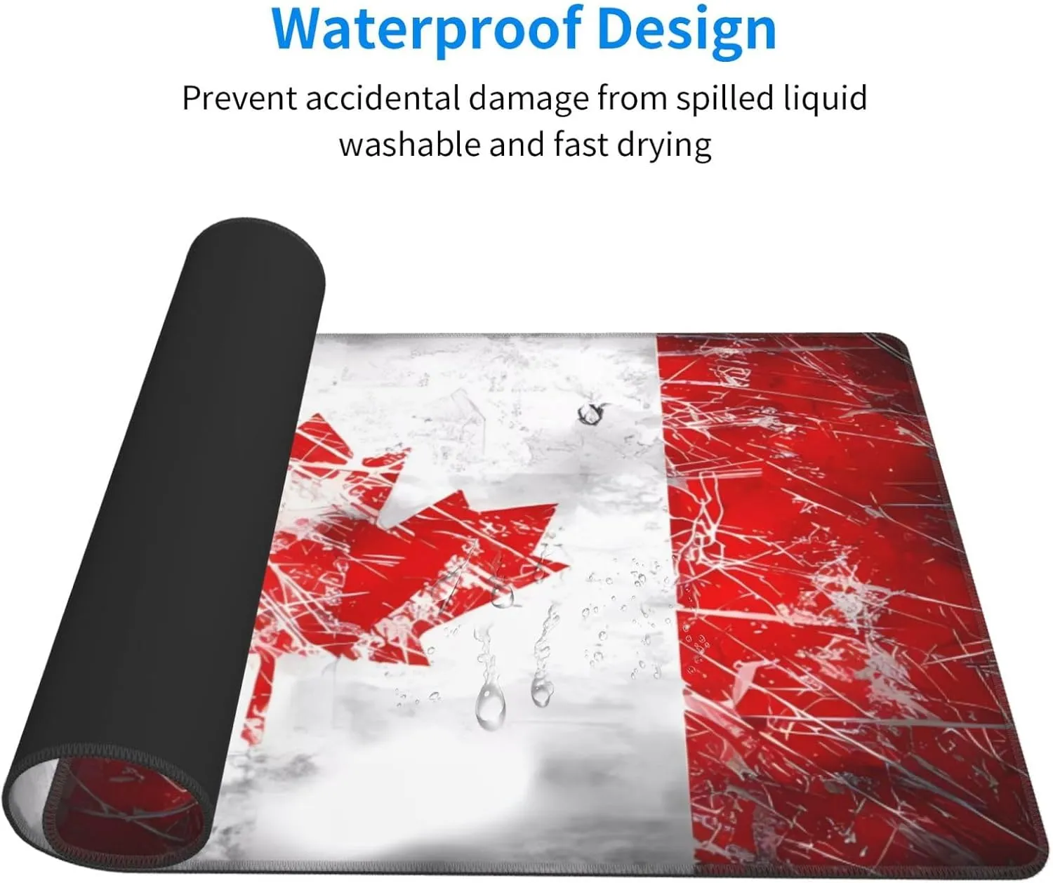 Retro Canada Flag Non-Slip Desk Pad,Mouse Pad,Waterproof PVC Desk Table Protector, Easy Clean Laptop Desk Writing Mat for Office Work/Home/Decor