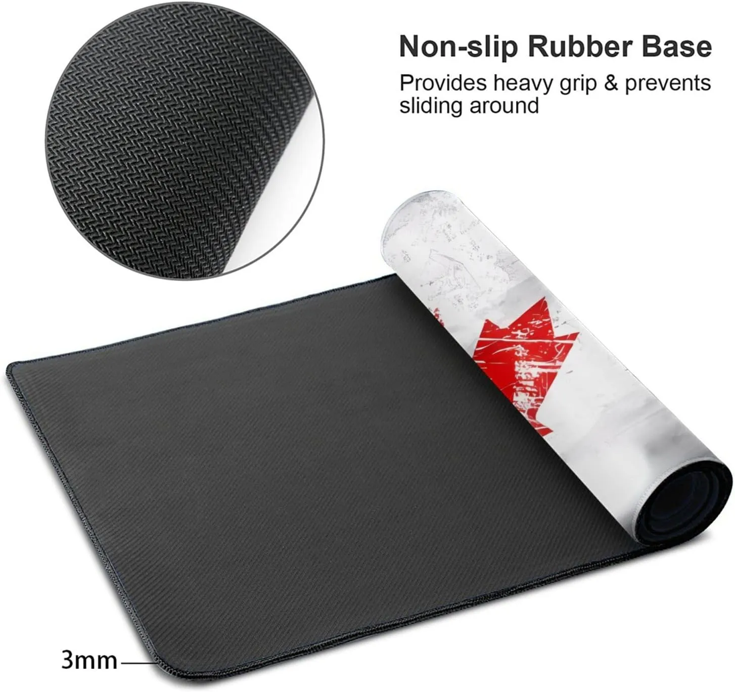 Retro Canada Flag Non-Slip Desk Pad,Mouse Pad,Waterproof PVC Desk Table Protector, Easy Clean Laptop Desk Writing Mat for Office Work/Home/Decor