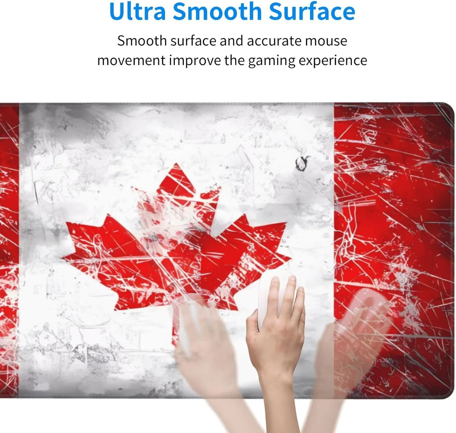 Retro Canada Flag Non-Slip Desk Pad,Mouse Pad,Waterproof PVC Desk Table Protector, Easy Clean Laptop Desk Writing Mat for Office Work/Home/Decor