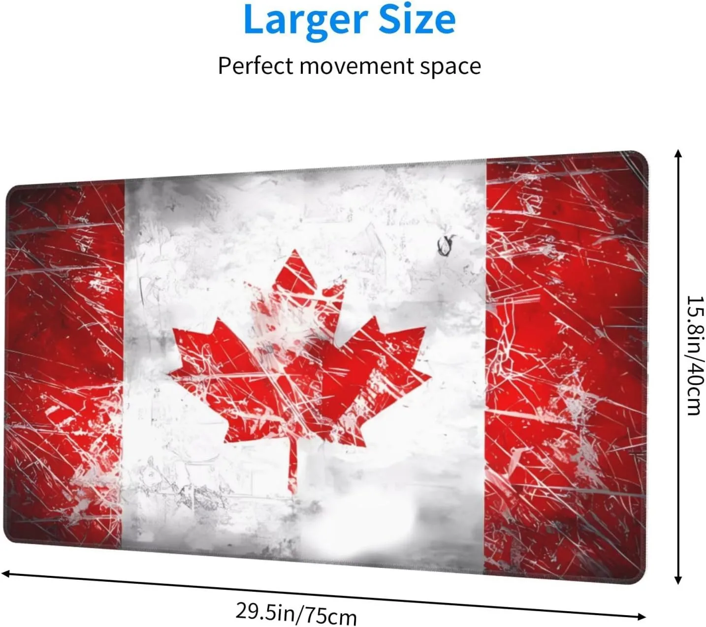 Retro Canada Flag Non-Slip Desk Pad,Mouse Pad,Waterproof PVC Desk Table Protector, Easy Clean Laptop Desk Writing Mat for Office Work/Home/Decor
