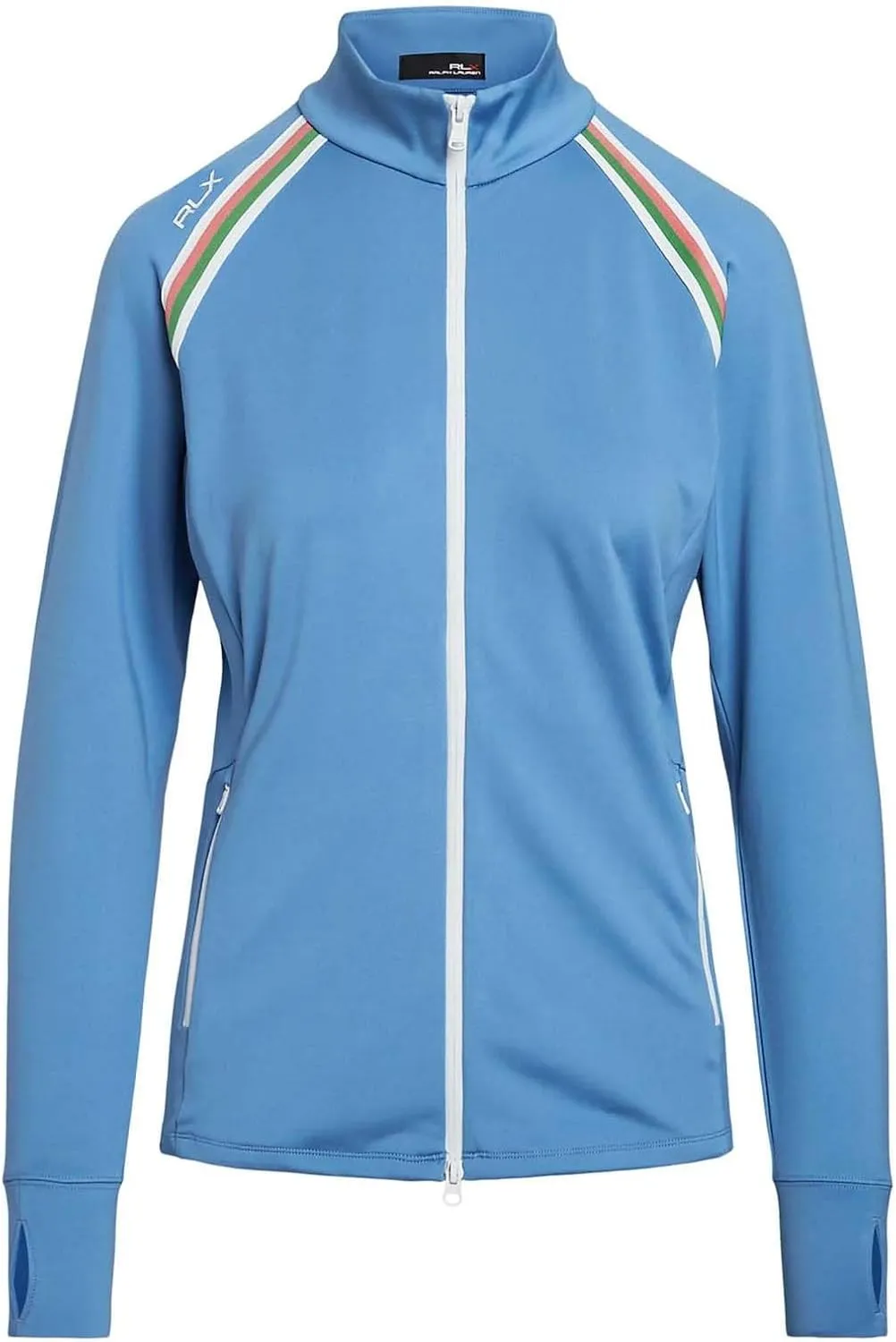 RLX Ralph Lauren Women's Striped Trim Interlock Power Stretch Full-Zip Jacket XL