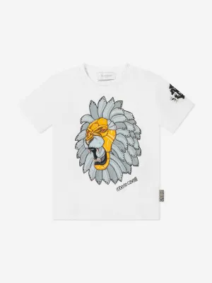 Roberto Cavalli Boys Lion T-Shirt in White