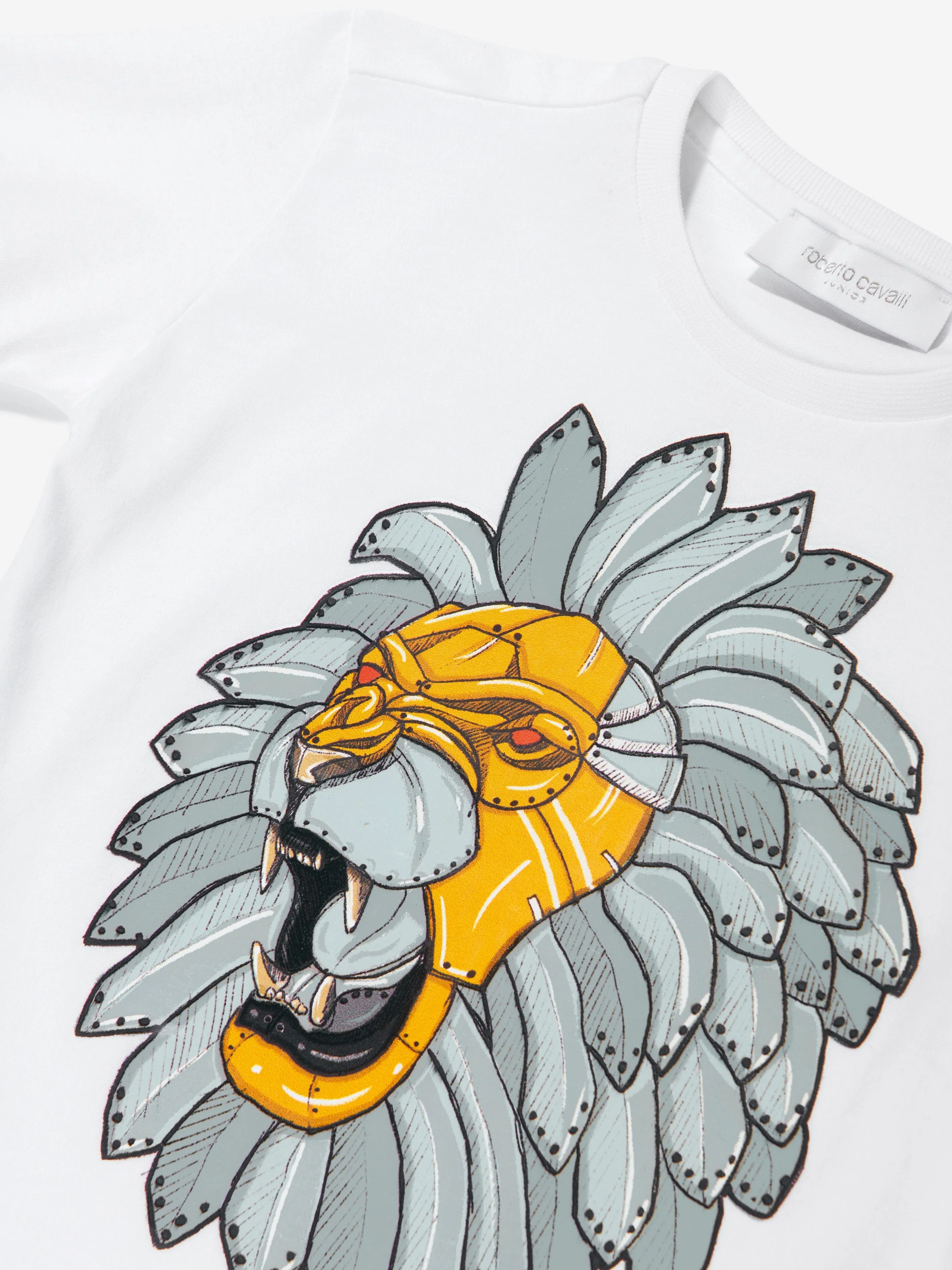 Roberto Cavalli Boys Lion T-Shirt in White
