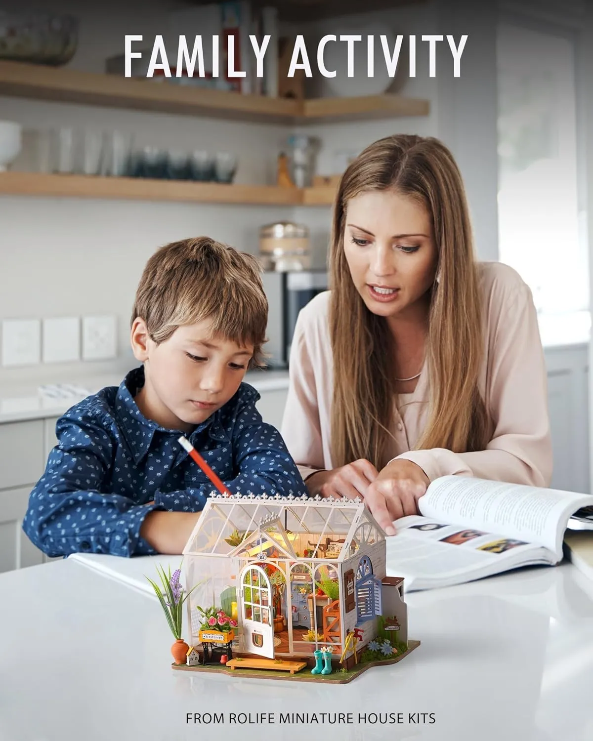 Rolife DIY Miniature House Kit for Adults, Easy Assemble Mini Greenhouse Dollhouse Building Model Sets, Tiny Wooden Garden House Hobby Crafts as Unique Gift Ideas or Home Decor