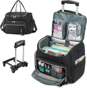 Rolling Laptop Bag 17.3 Inch 3 IN 1 Rolling Briefcase for Women Waterproof Teacher Tote Bag With Wheels