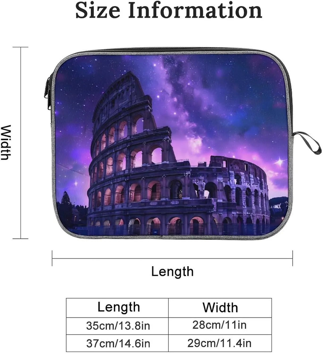Rome Italy Famous Ancient Landmark Laptop Sleeve Durable Computer Bag Protective Carrying Case Briefcase for Work Business 14inch