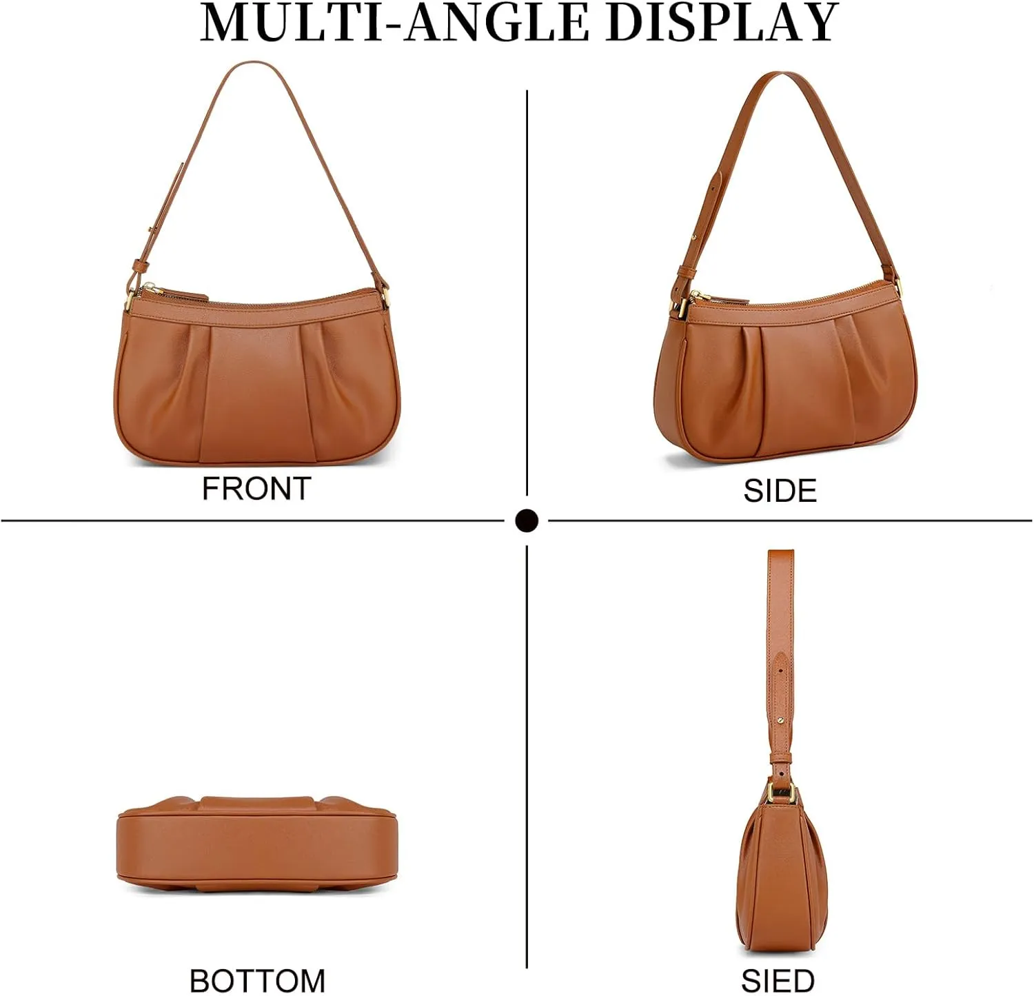 RONSIN Small Shoulder Bag for Women Mini Clutch Purse Tote Handbag Zipper Closure Crossbody Hobo Purse
