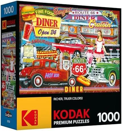 RoseArt - Kodak Premium - 50's Diner - 1000 Piece Jigsaw Puzzle for Adults