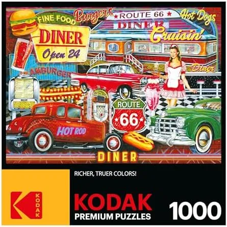 RoseArt - Kodak Premium - 50's Diner - 1000 Piece Jigsaw Puzzle for Adults