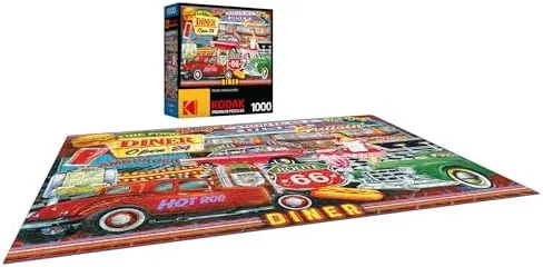 RoseArt - Kodak Premium - 50's Diner - 1000 Piece Jigsaw Puzzle for Adults