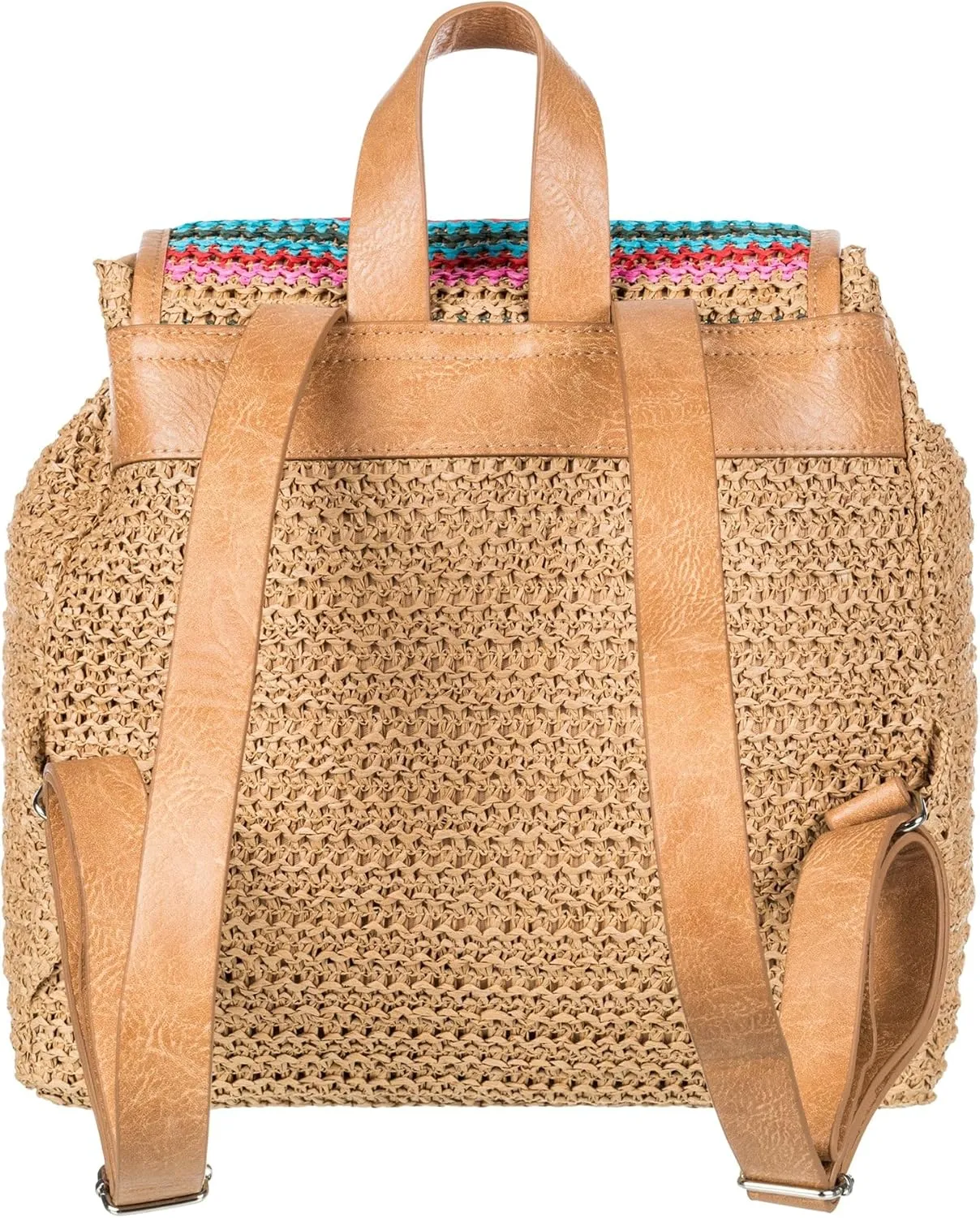 Roxy Women's Stylish Durable Woven Straw Backpack with Adjustable Straps, Coco Pearl-Natural, One Size