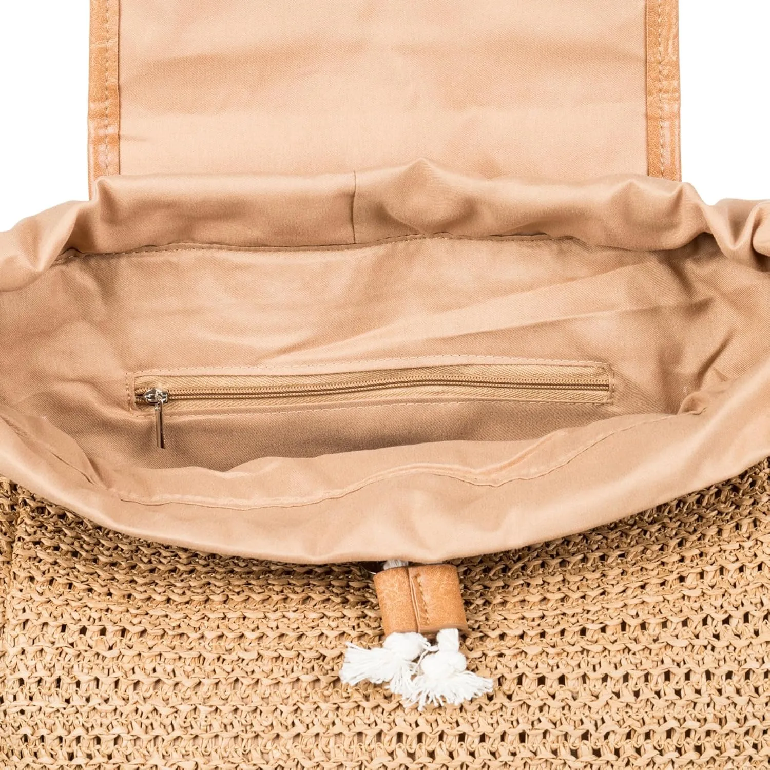 Roxy Women's Stylish Durable Woven Straw Backpack with Adjustable Straps, Coco Pearl-Natural, One Size