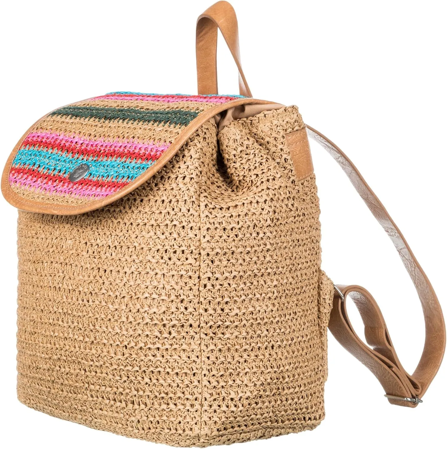 Roxy Women's Stylish Durable Woven Straw Backpack with Adjustable Straps, Coco Pearl-Natural, One Size