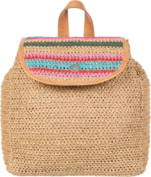 Roxy Women's Stylish Durable Woven Straw Backpack with Adjustable Straps, Coco Pearl-Natural, One Size