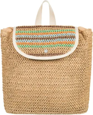 Roxy Women's Stylish Durable Woven Straw Backpack with Adjustable Straps, Coco Pearl-Natural Sea, One Size