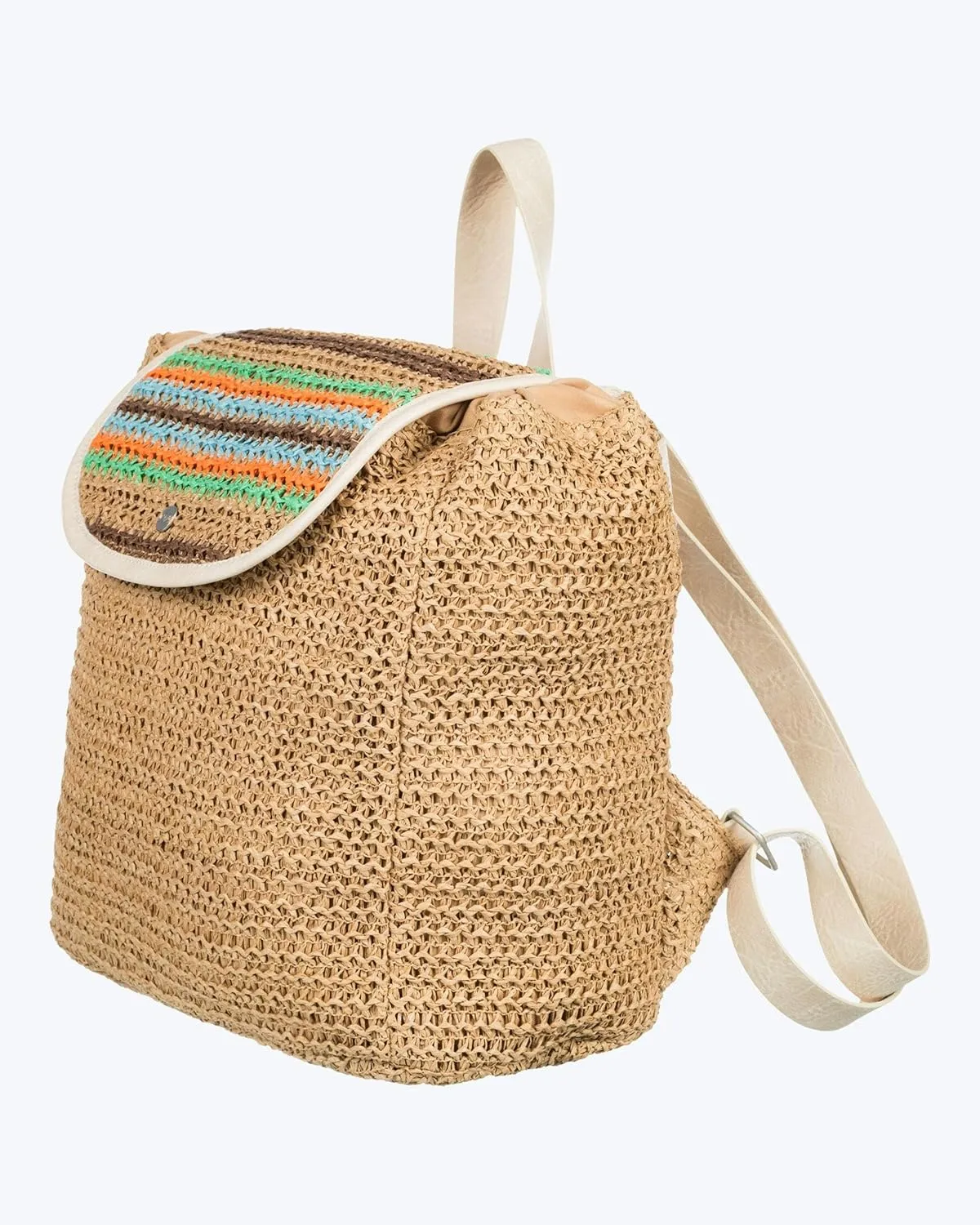 Roxy Women's Stylish Durable Woven Straw Backpack with Adjustable Straps, Coco Pearl-Natural Sea, One Size